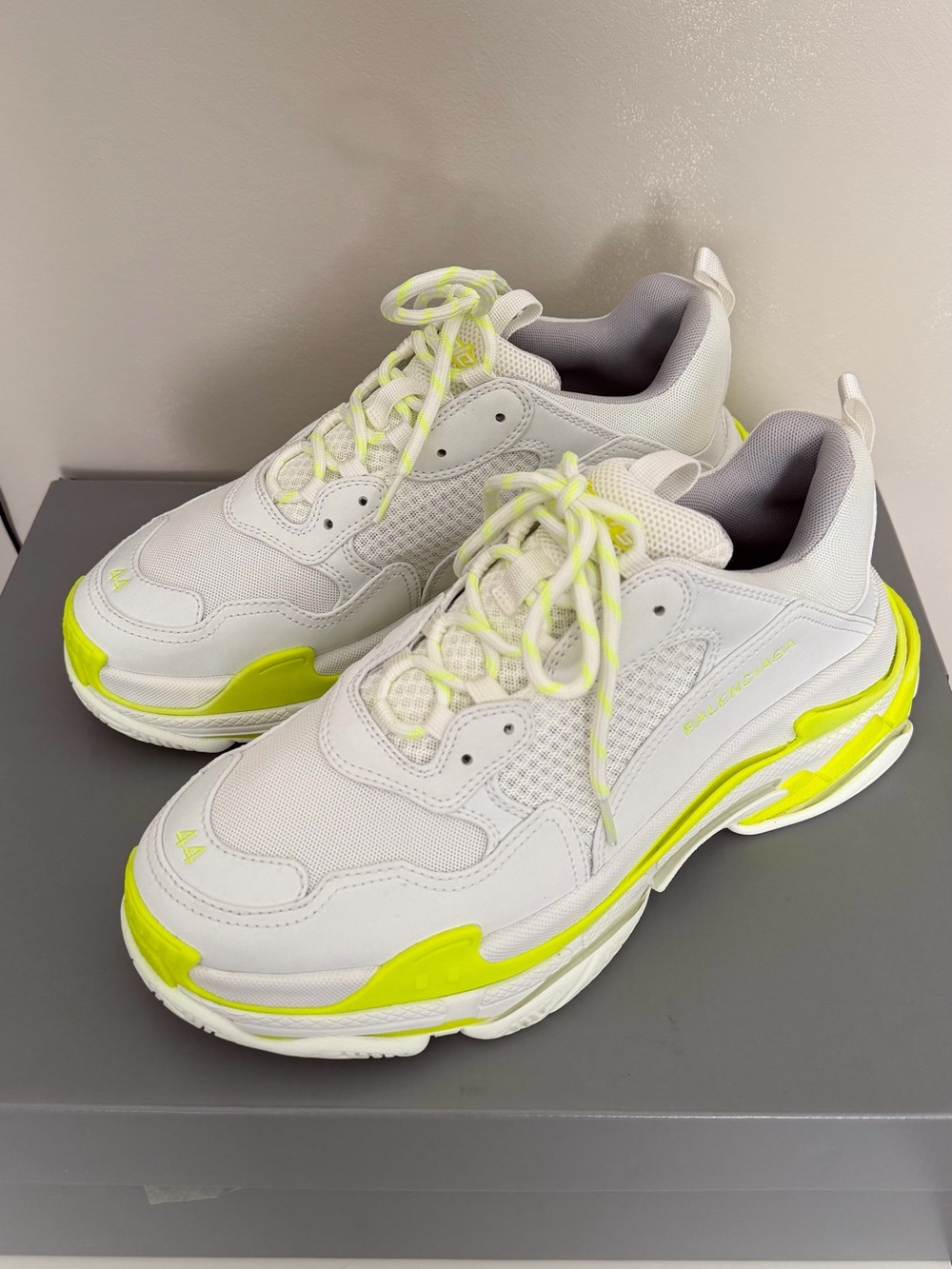 Balenciaga Triple S Sneaker 'White Fluo Yellow' Size US 11